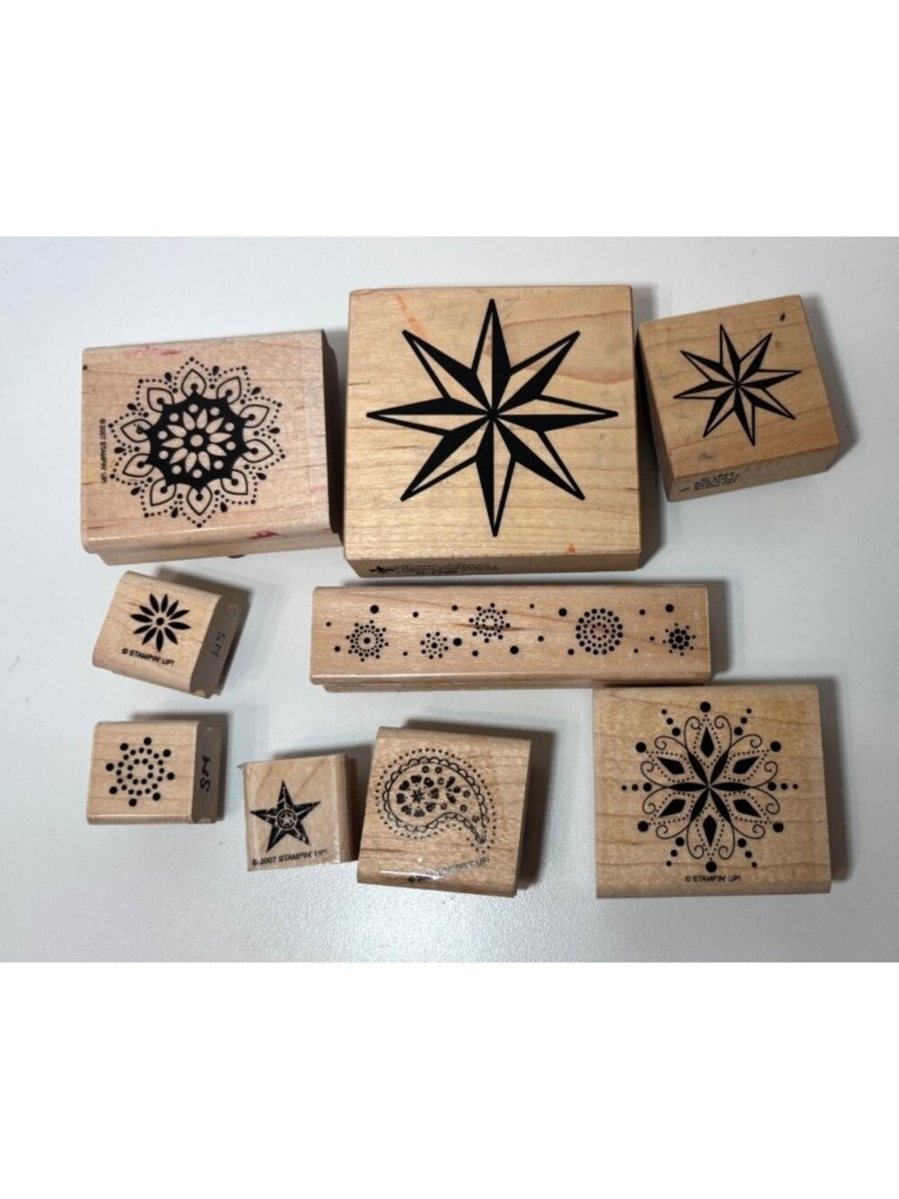 Rubber Stamp Lot Of 9 Mandala & Starburst Designs Journals Cards